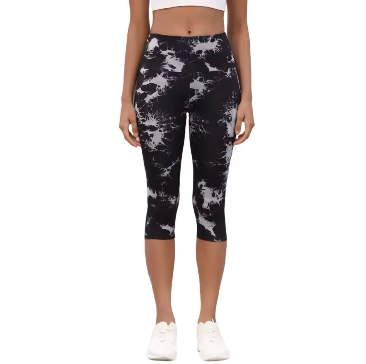 „Glowup“ Capri-Batik-Leggings, hohe Taille & Push-up